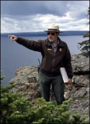 Ranger on the lookout <br>Photographer: Jim Peaco, Image courtesy of Yellowstone National Park