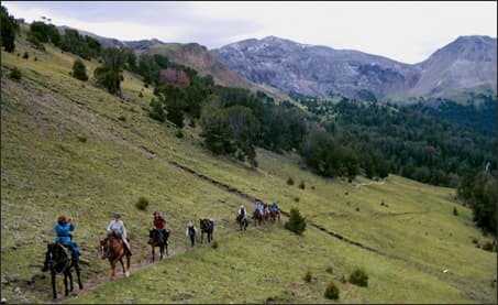 Meredith Taylor leads a day-ride through the Washakie Wilderness <br>Image courtesy of the Taylors