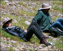 Taking a break in the Alpine Ridgeline of the Winds<br> Image courtesy of the Taylors