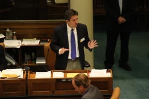 Senate President Phil Nicholas (R-Laramie) urged bill sponsors to clarify which state-funded programs would be transferred to Medicaid to keep the expanded program cost neutral to the General Fund. (Gregory Nickerson/WyoFile)