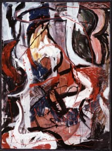 "Mexican Composition," by Harry Jackson. Jackson possessed an unusual talent that allowed him to paint both realistic and abstract works. An exhibition showcasing his abstract paintings hangs at the Ucross Foundation in Ucross, Wyoming, through April 10. (courtesy Ucross Foundation)