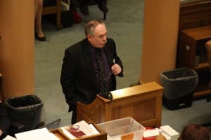 Rep. Roy Edwards (R-Gillette) argued that sexual orientation is a choice, and asked if obesity should be added to the list of protected classes. (Gregory Nickerson/WyoFile) 