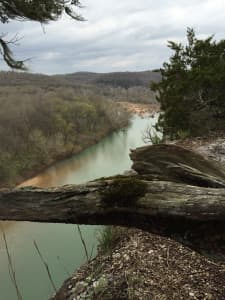 An afternoon hike provided nice views of the Buffalo River, and a couple of close encounters with swooping vultures. (photo by Geoff O'Gara)