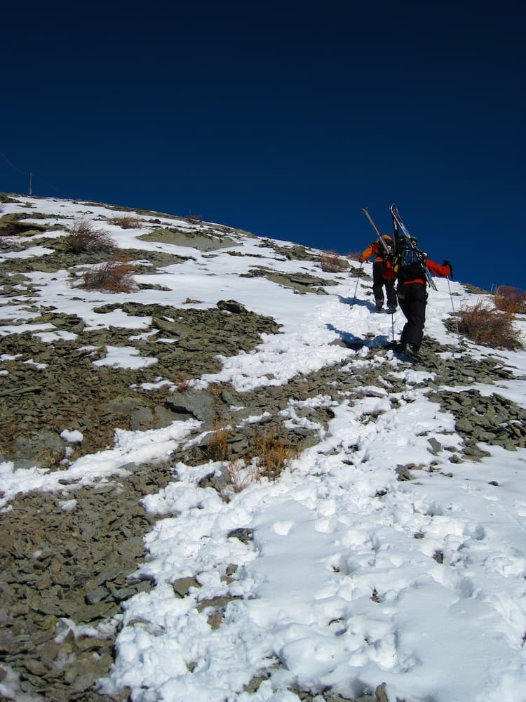 Dismal backcountry snow conditions in Alta, Wyo., Grand Targhee Resort. (Kendall Brunette)