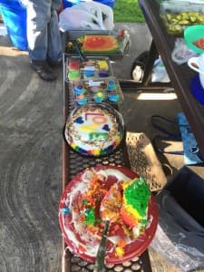 Wyoming LGBT supporters brought rainbow colored cake to the Laramie Pride Picnic. (Wyoming ACLU)