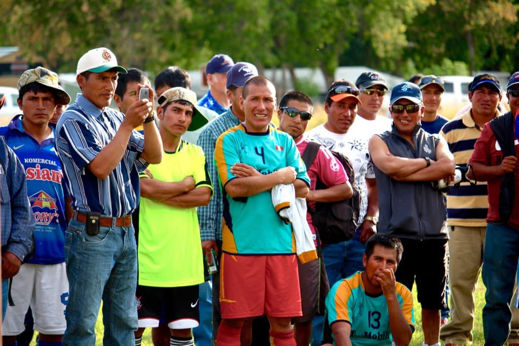 Most of the contestants had played in the tournament earlier in the day. Jack Cobb said H-2A visa workers are the "lifeblood" of ranches in the Little Snake River Valley. (Gregory Nickerson/WyoFile)
