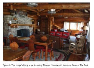 The Brinkerhoff Lodge is a four-bedroom retreat in Grand Teton National Park furnished with museum-quality furniture made by Thomas Molesworth. The historic structure will only be used overnight by officials on business, the Park Service director has promised. (National Park Service)