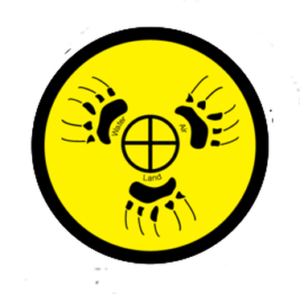 GOAL co-founder R. Bear Stands Last created this icon — in the pattern and color of a radiation warning sign — to signify the potential plight of the yellowstone grizzly. Removing federal protections would open up habitat to mining, the tribal coalition says. (GOAL/R. Bear Stands Last)