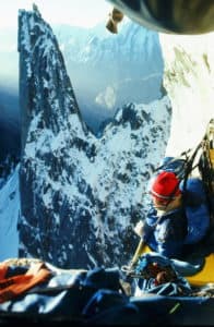 Kim Schmitz in his bedroom on Pakistan's Uli Biaho in 1979, one of his notable climbs. The alpinist died following a car crash along the Salmon River in Idaho on Sept. 18. (c John Roskelley)