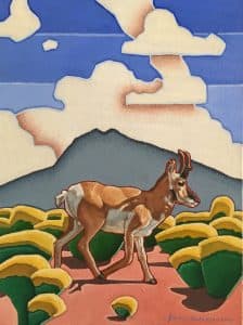 Painting of an pronghorn antelope titled True Colors of the West by Lucas Anderson