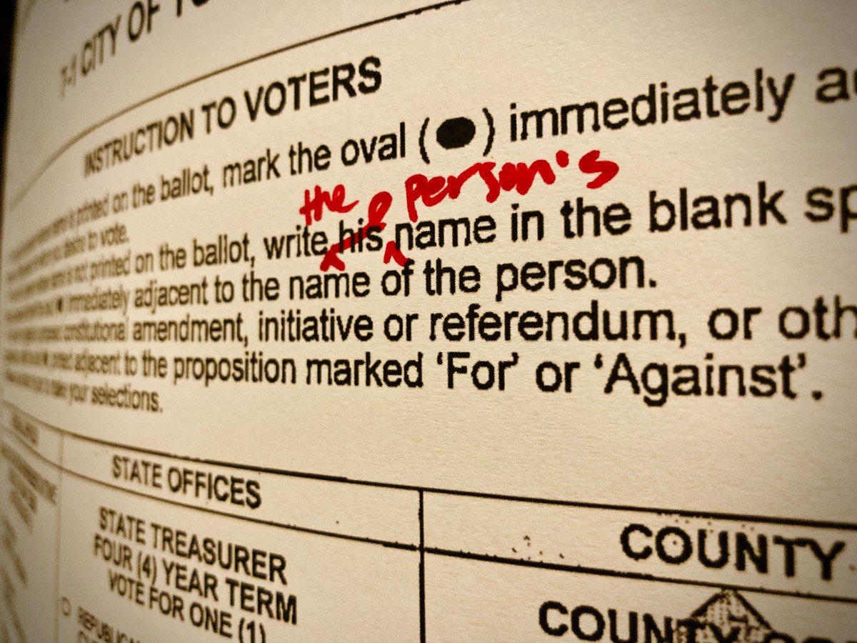 Reader question: Why did my ballot say to write in a man?