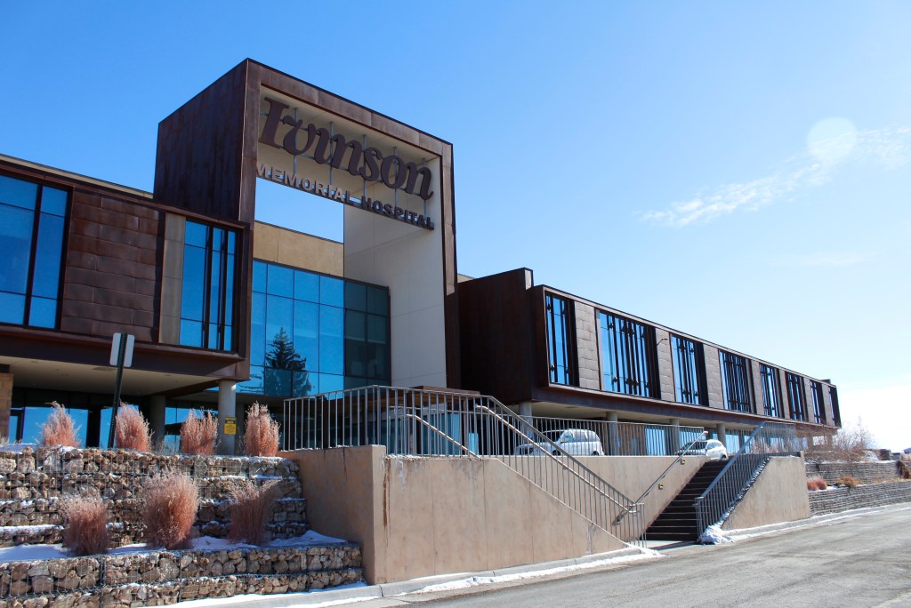 Ivinson Memorial Hospital on a cold, sunny day