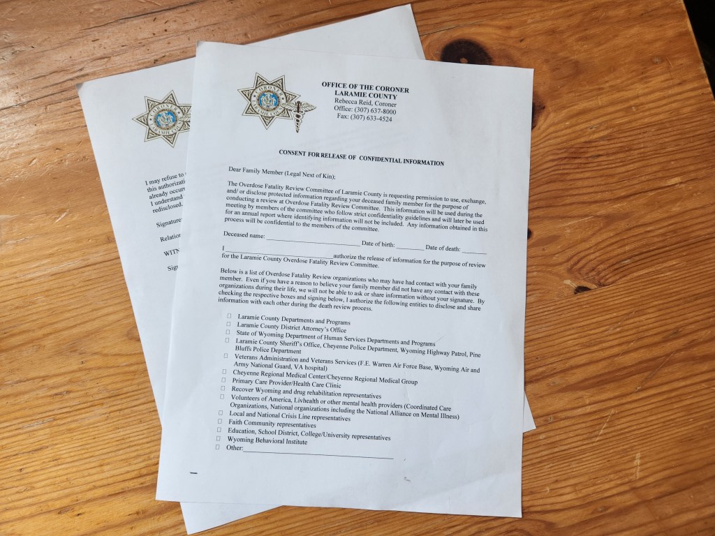 Consent forms for a family to agree with an overdose fatality review