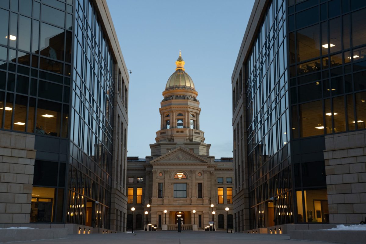 The capitol building at dusk