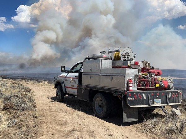 Wildfire burns 163,000 acres in northern Wyoming, forcing evacuations and I-90 closure