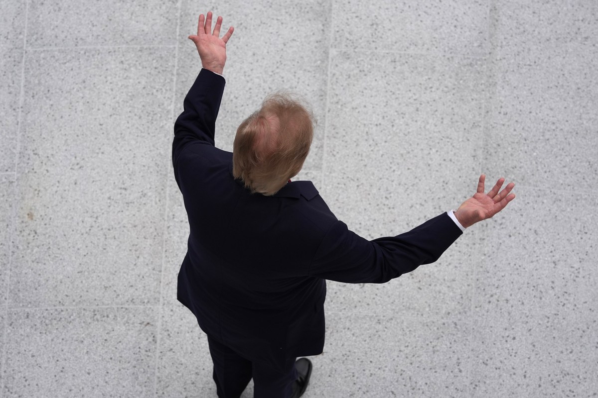 President Donald Trump from above