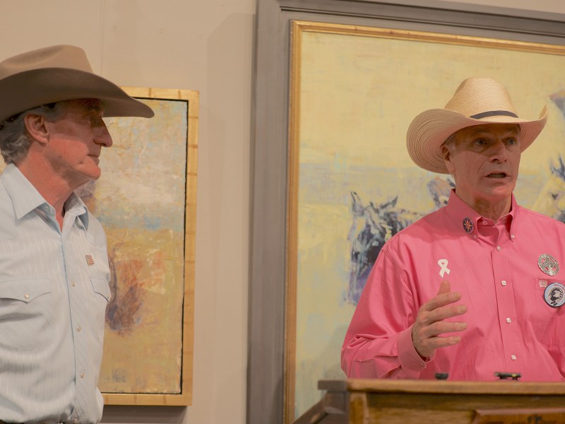 Doug Burgum and Mark Gordon at Cheyenne Frontier Days