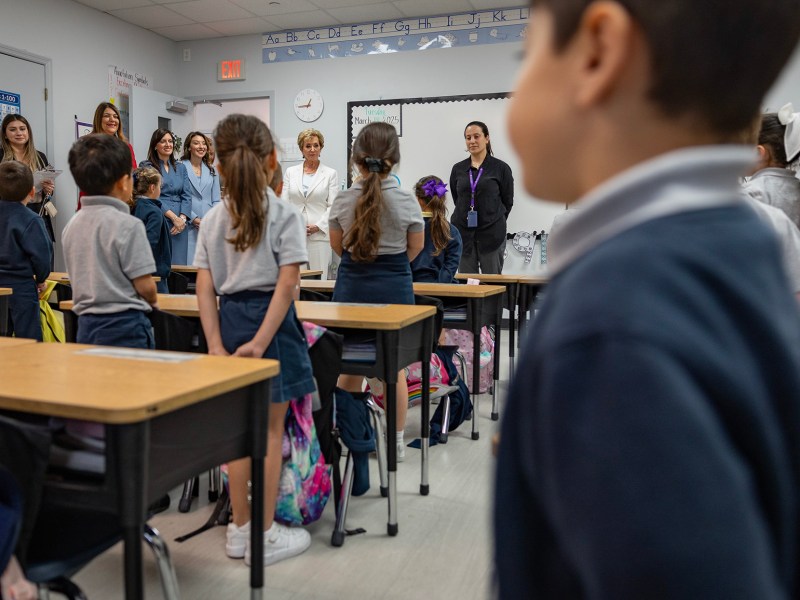 Secretary of Education Linda McMahon visits students at True North Classical Academy of Dadeland in Miami, Fla. (Department of Education)