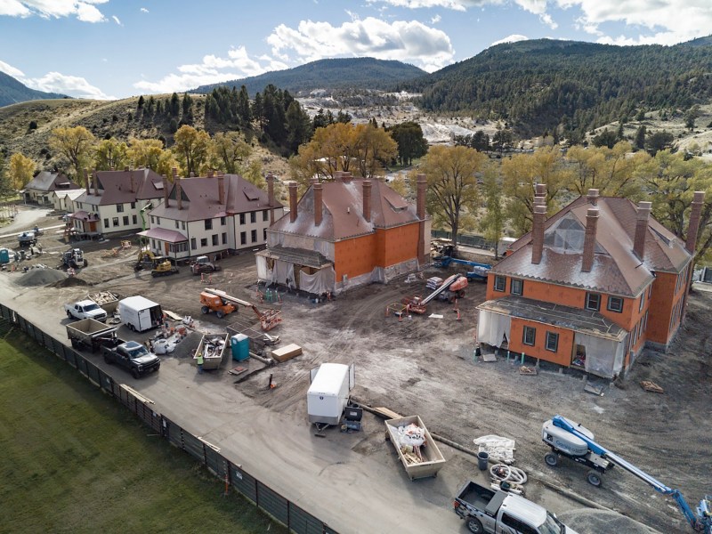 Restoration work at Fort Yellowstone in Mammoth.